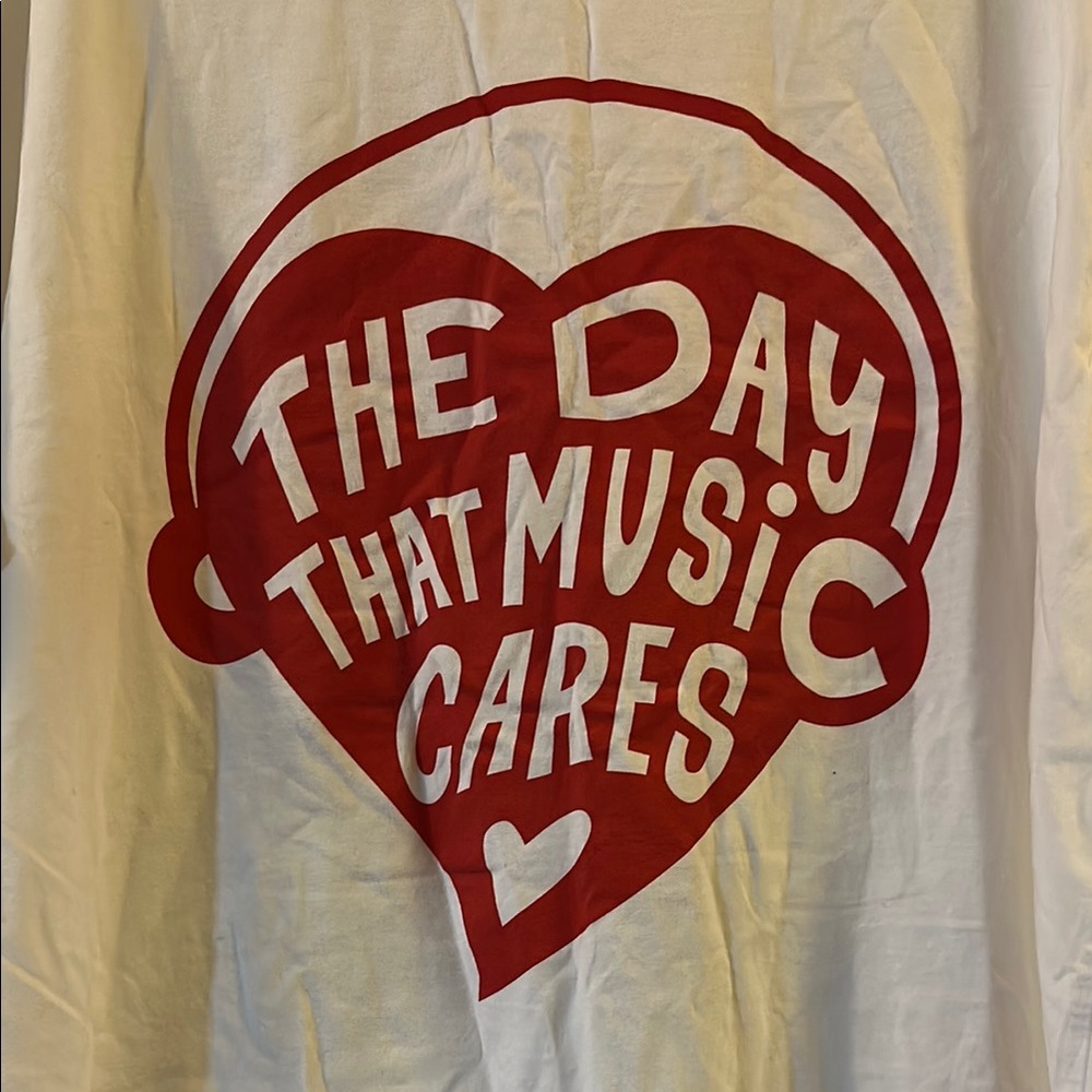 The Day That Music Cares Red & White Graphic Tee